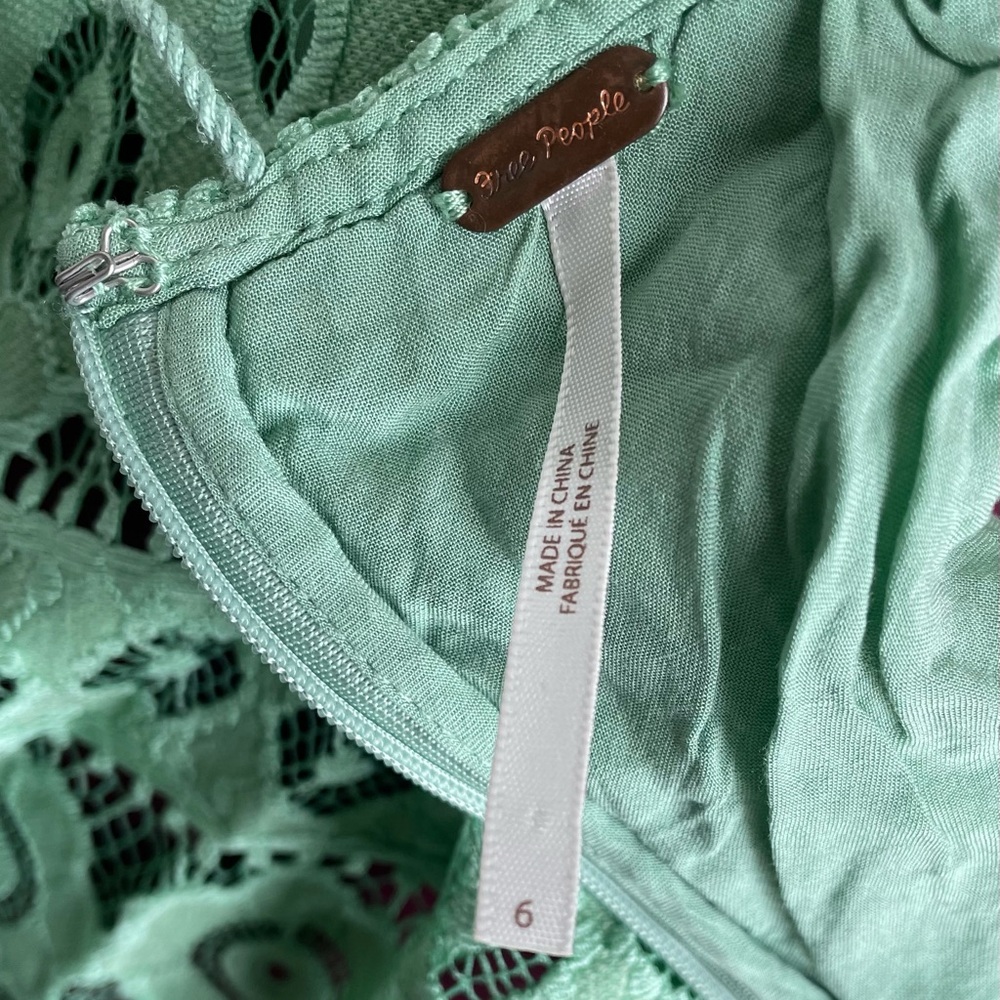 Free People Just Like Honey Green Lace Dress - Picture 4 of 7